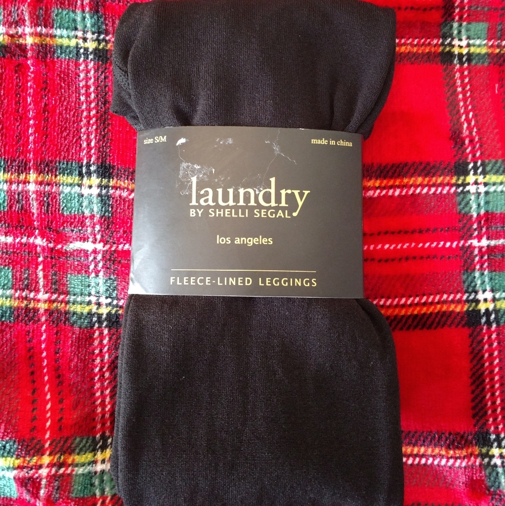 NWOT Black fleece lined leggings size S/M - Picture 3 of 3